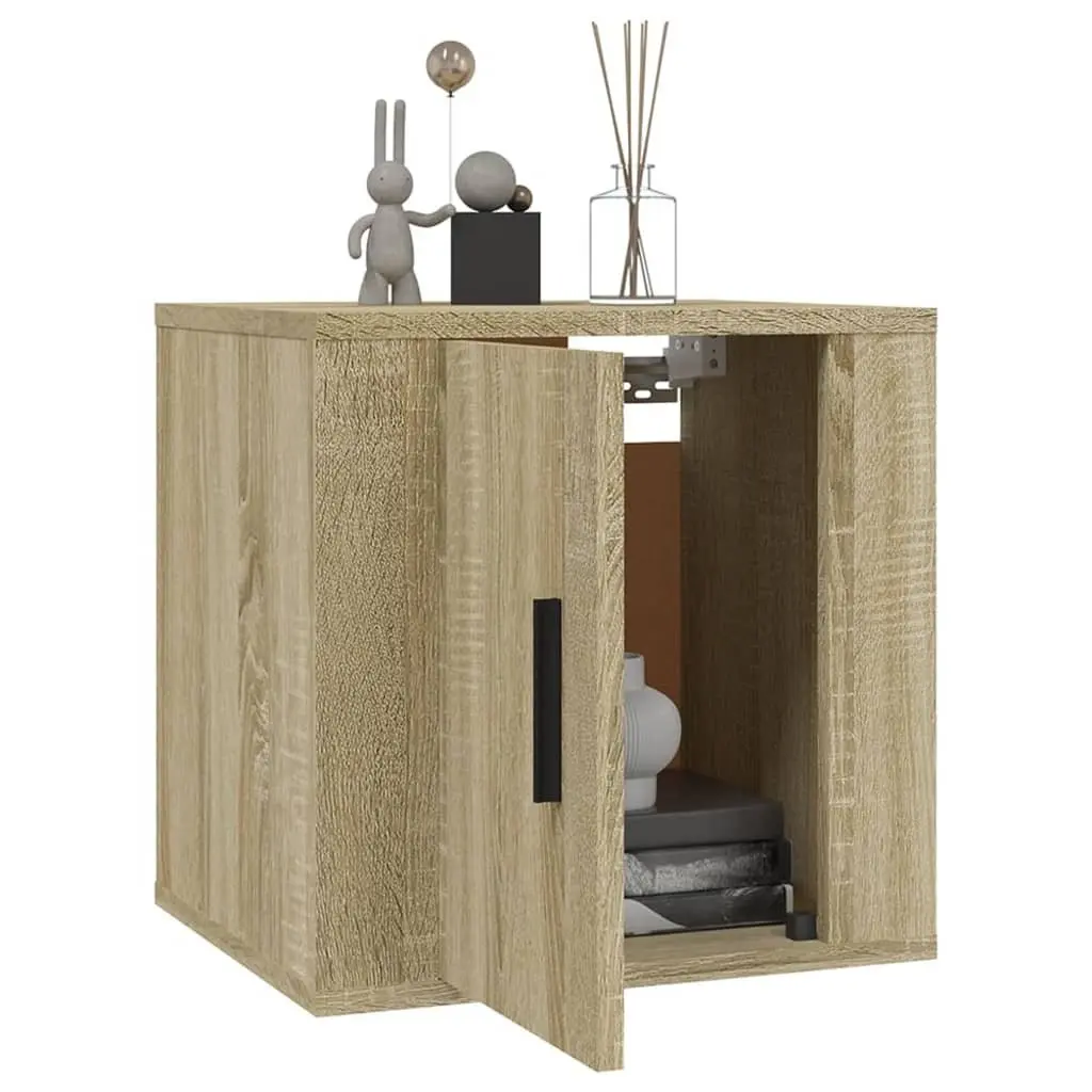 Wall Mounted TV Cabinet Brown Media Storage Unit 40 x 34.5 x 40 cm