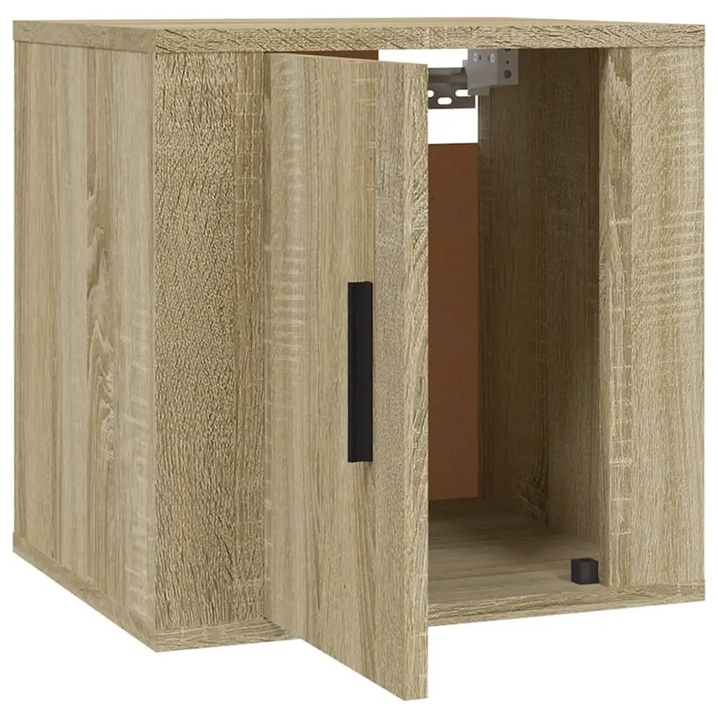 Wall Mounted TV Cabinet Brown Engineered Wood Storage Unit 40x34.5x40cm 2 Piece