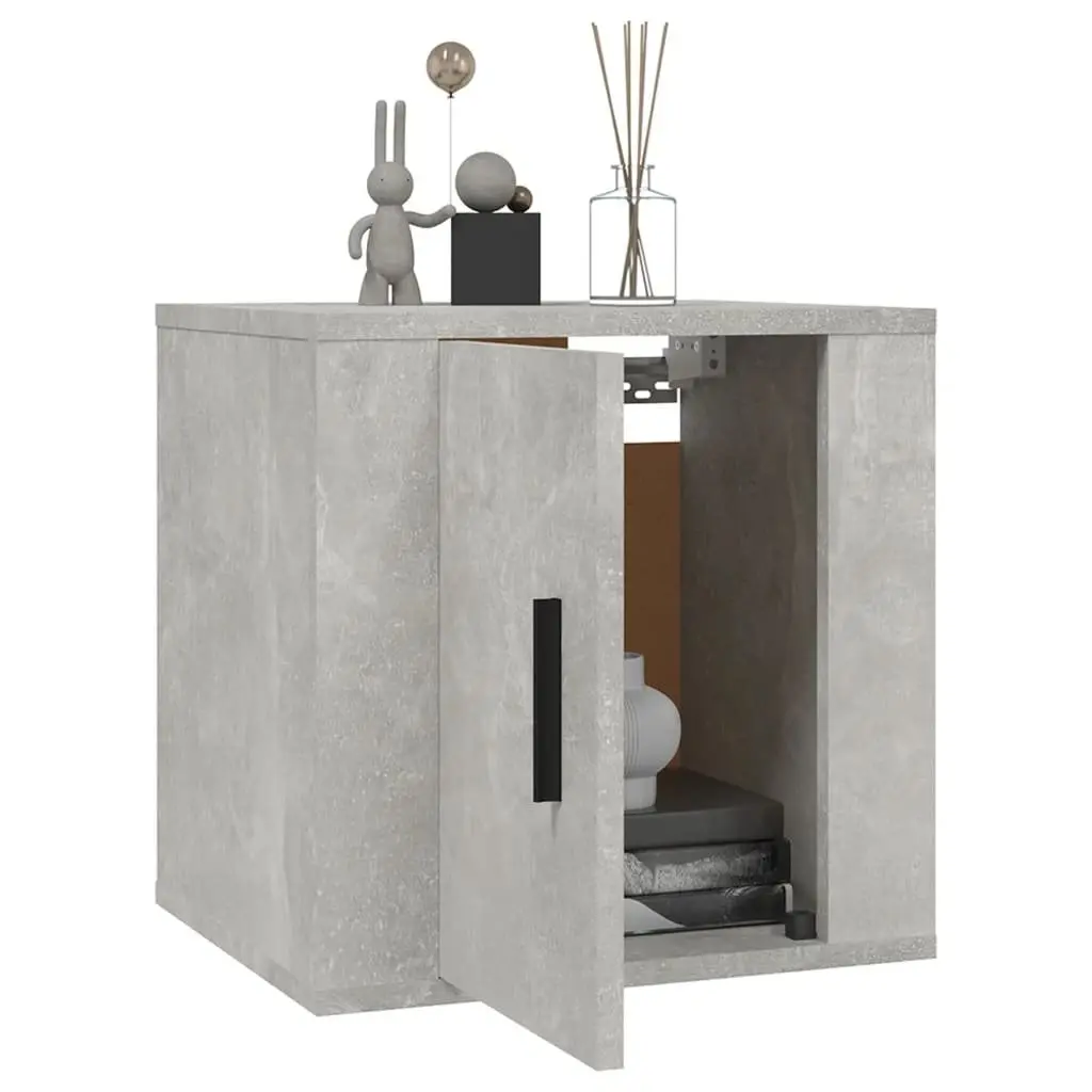 Wall Mounted TV Cabinet Grey Floating Media Storage Unit 40x34.5x40cm
