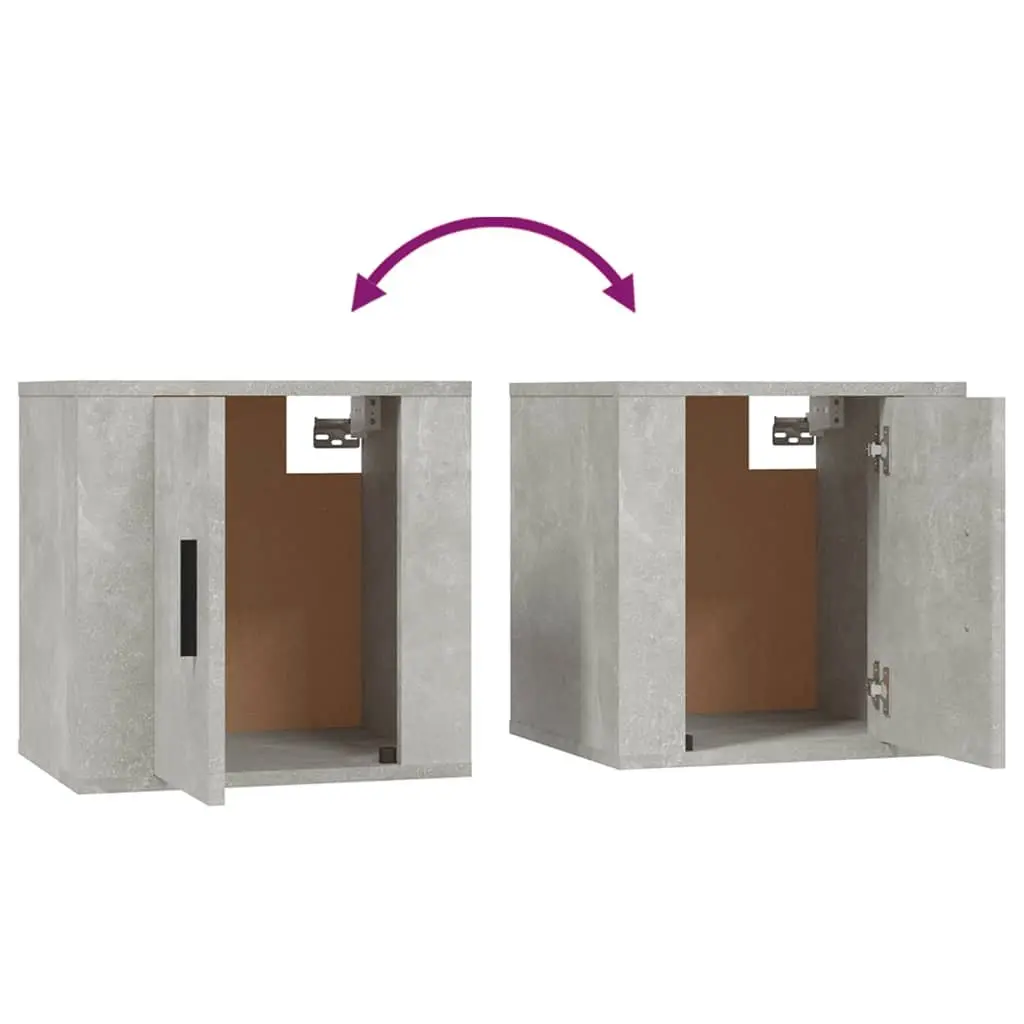 Wall Mounted TV Cabinet Grey Floating Media Storage Unit 40x34.5x40cm