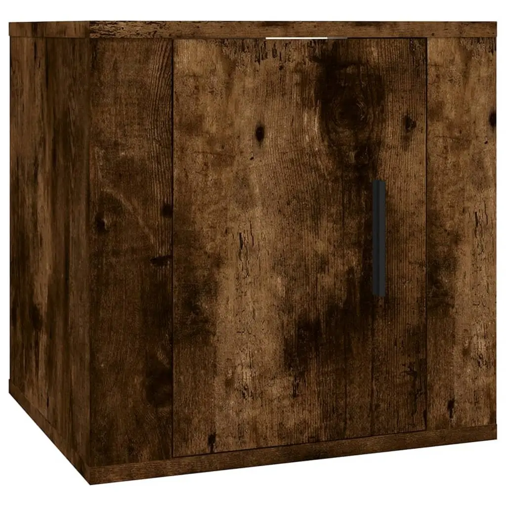 Wall Mounted TV Cabinet Smoked Oak Floating Display Shelf 40 x 34.5 x 40 cm 2 Piece