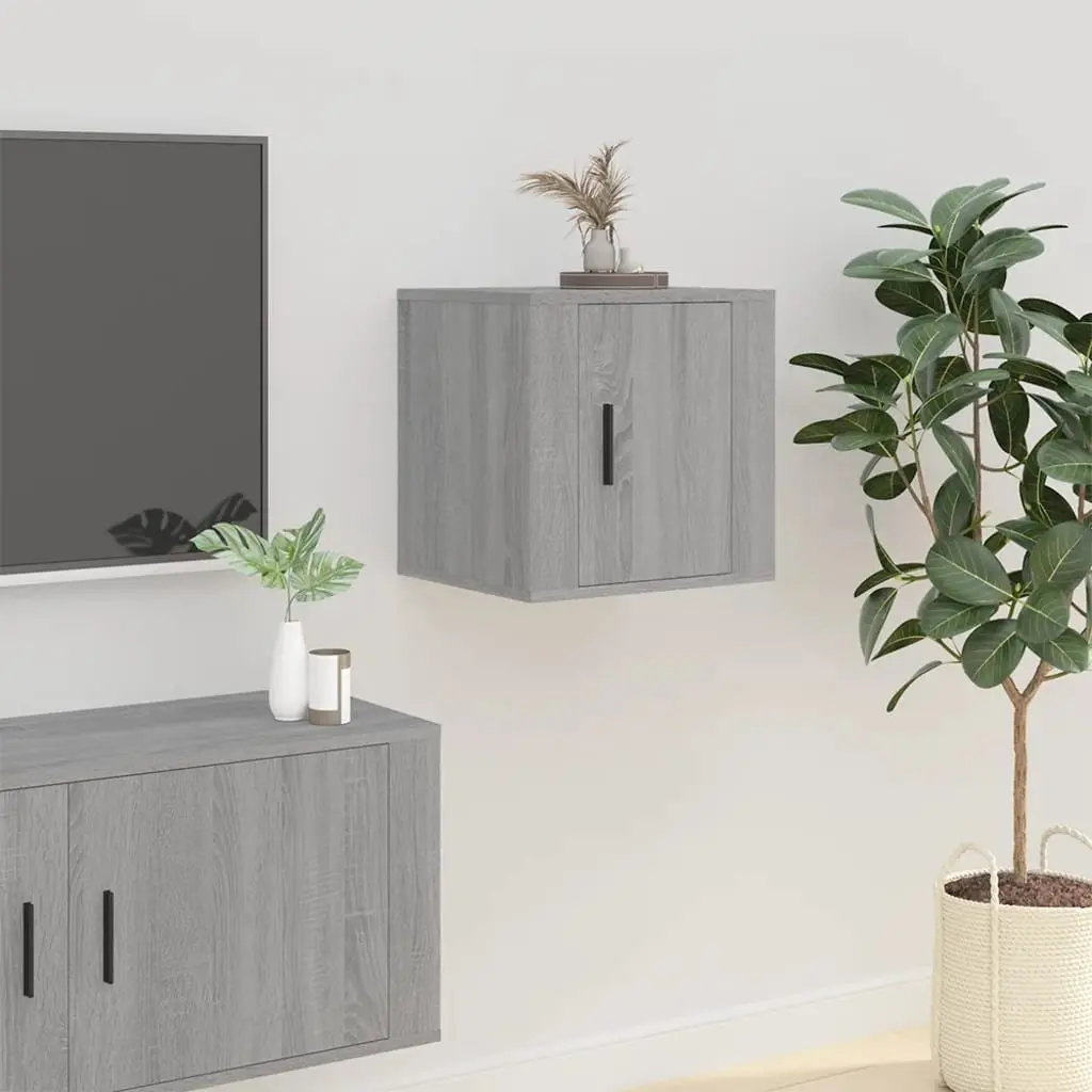 Wall Mounted TV Cabinet Grey Sonoma 40x34.5x40cm Storage Unit Media Display