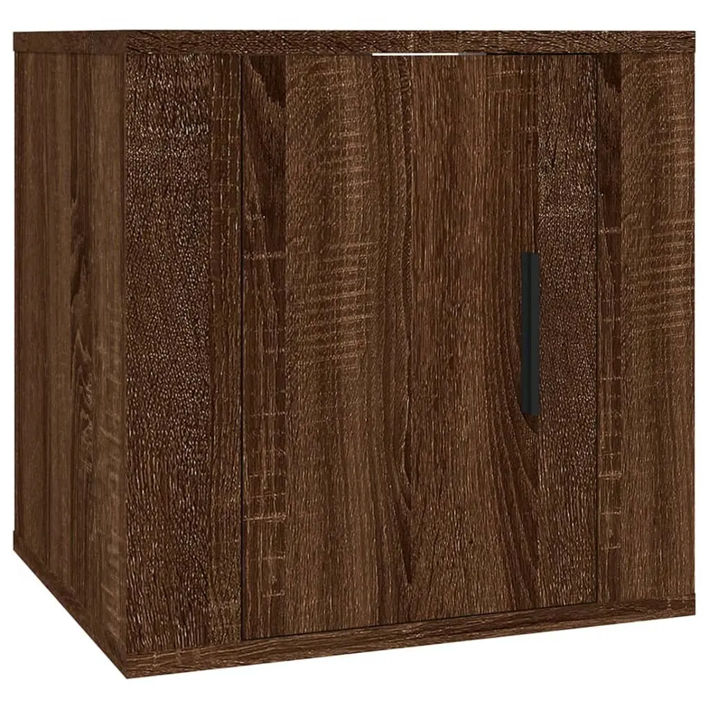 Wall Mounted TV Cabinet Brown Oak Storage Unit 40cm
