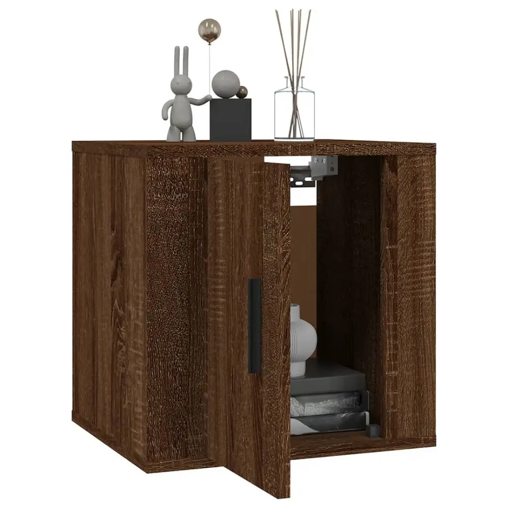 Wall Mounted TV Cabinet Brown Oak Storage Unit 40cm