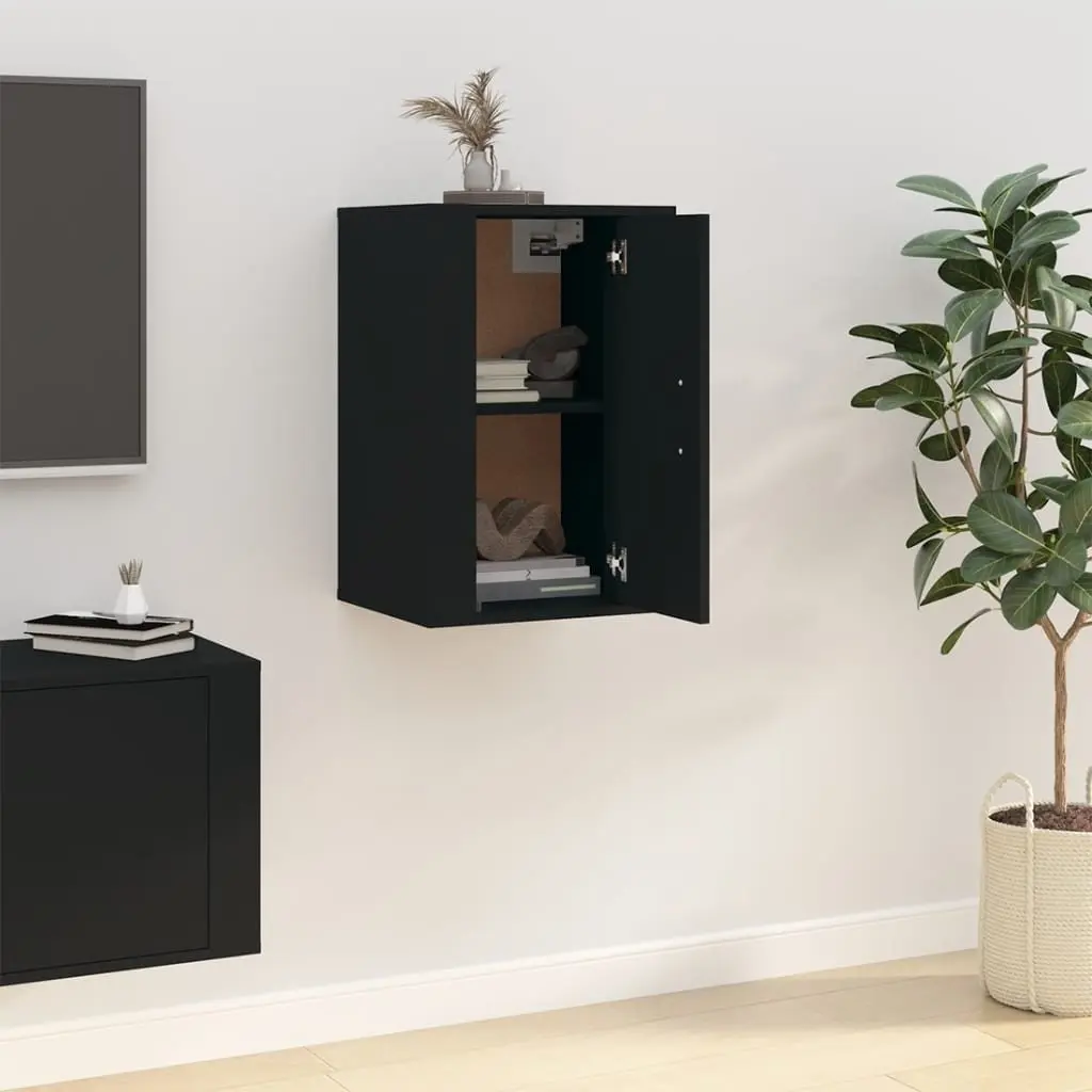 Black Wall Mounted TV Cabinet
