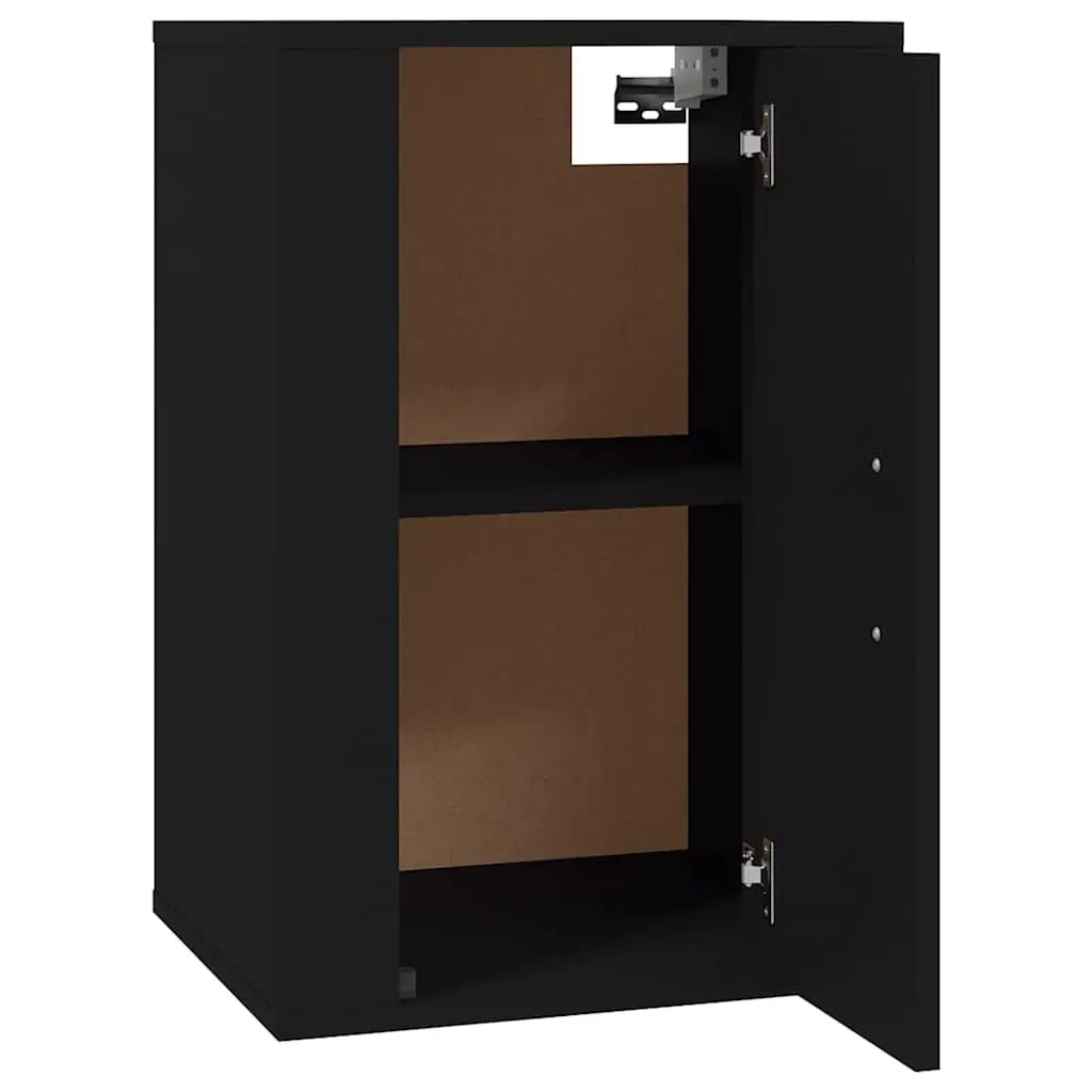 Wall Mounted TV Cabinet Black Storage Unit Media Organiser Display Shelf Home