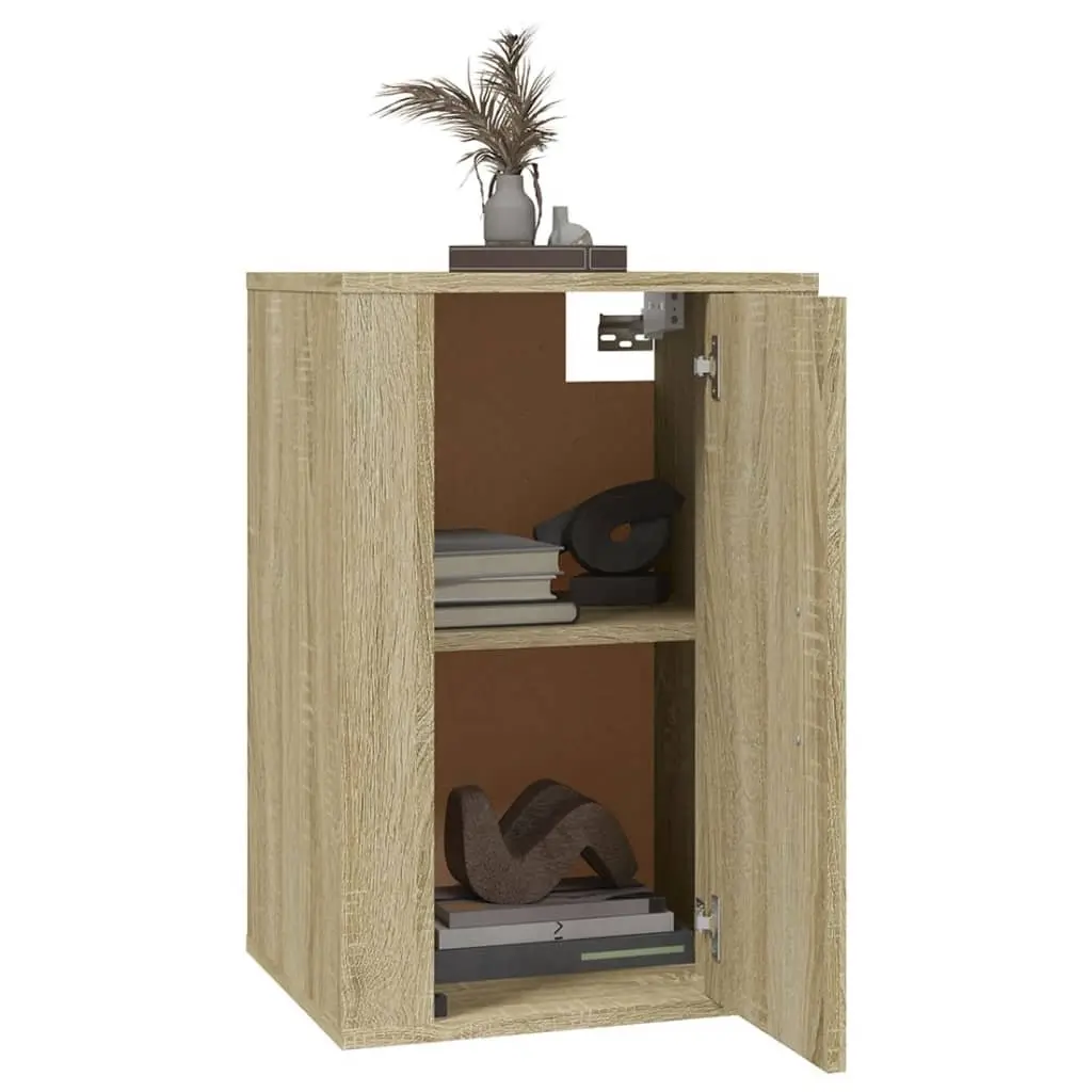 Wall Mounted TV Cabinet Sonoma Oak 2 Pieces Storage Media Unit Floating Display