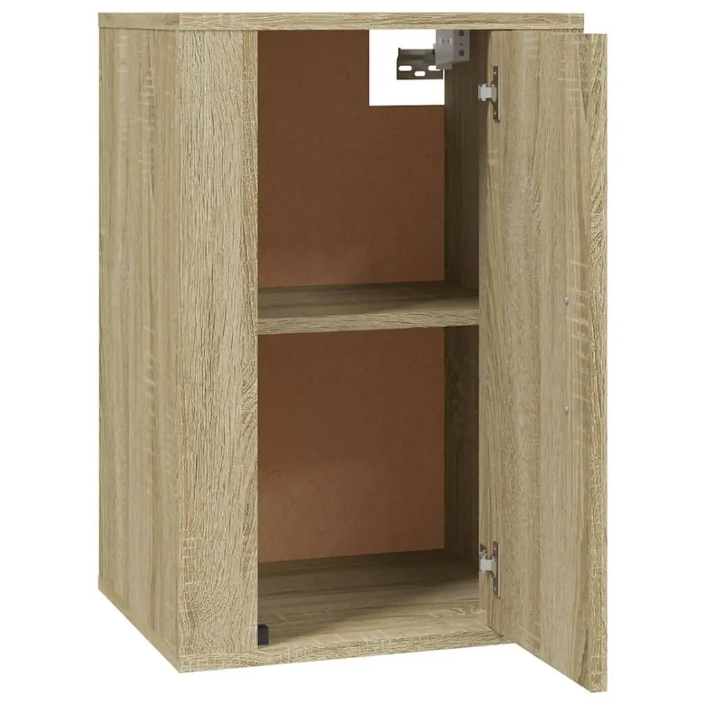 Wall Mounted TV Cabinet Sonoma Oak 2 Pieces Storage Media Unit Floating Display