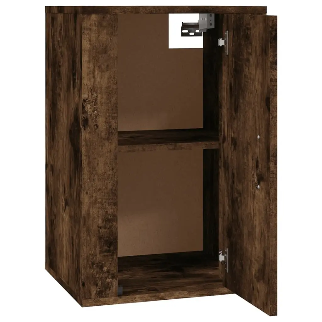 Wall Mounted TV Cabinet Brown Smoked Oak Media Storage Unit 40 x 34.5 x 60 cm