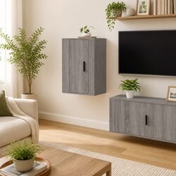 Friendly Grey Sonoma Wall Mounted TV Cabinet for You