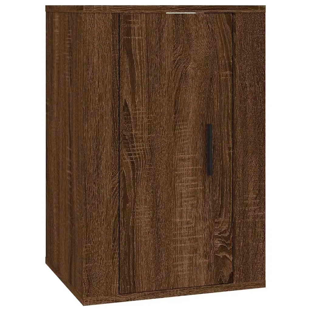 Brown Oak Wall Mounted TV Cabinet