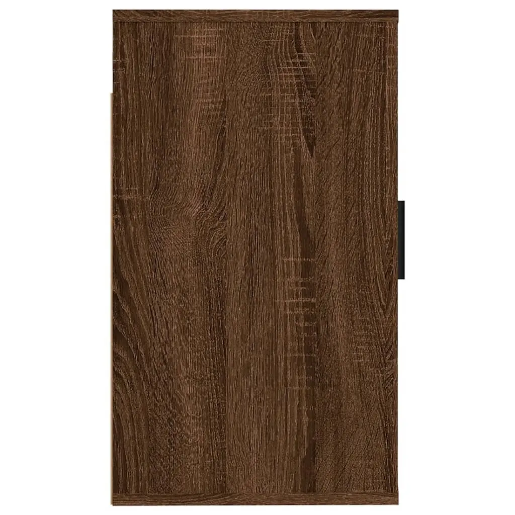 Wall Mounted TV Cabinet Brown Oak Storage Unit 40 x 34.5 x 60 cm