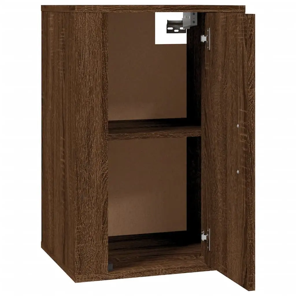 Wall Mounted TV Cabinet Brown Oak Storage Unit 40 x 34.5 x 60 cm