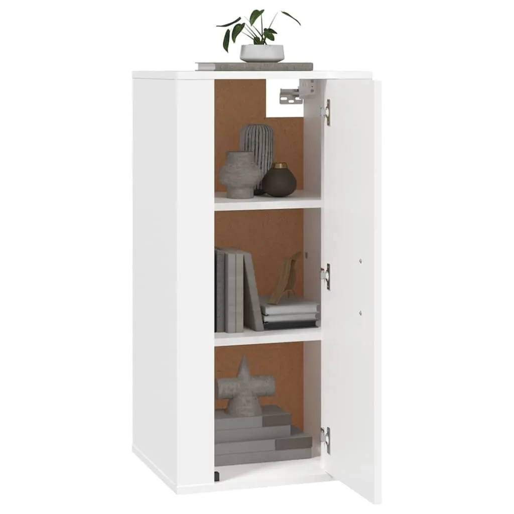 Wall Mounted Storage Unit White TV Cabinet Media Display 40x34.5x80cm