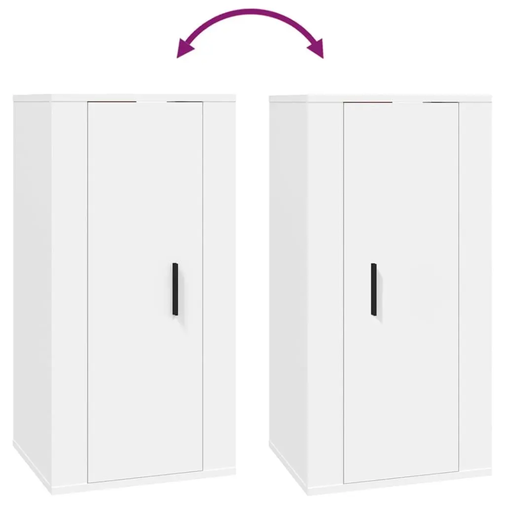 Wall Mounted Storage Unit White TV Cabinet Media Display 40x34.5x80cm