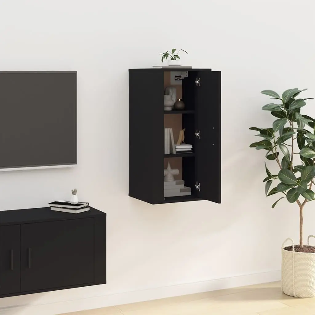 Black Wall Mounted TV Cabinet