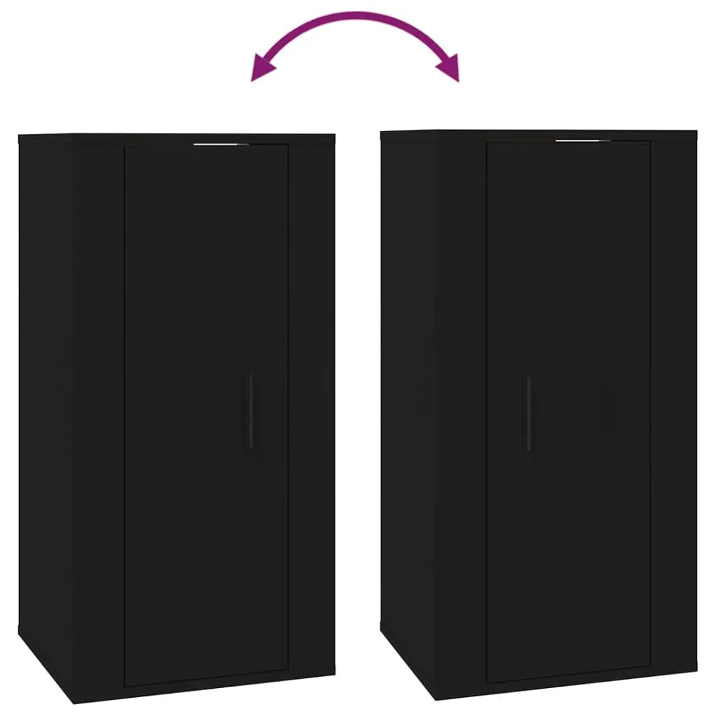 Black Wall Mounted TV Cabinet