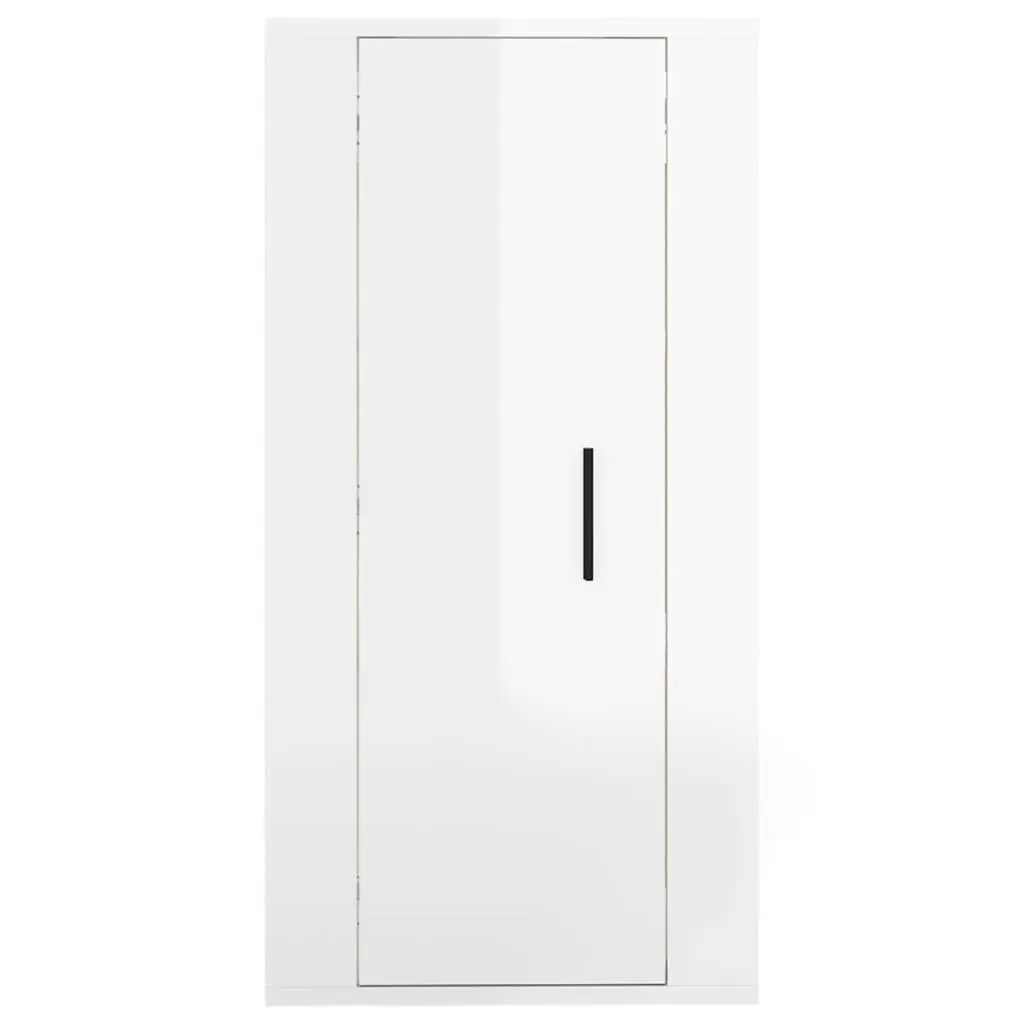 Wall Mounted TV Cabinet White High Gloss 40 x 34.5 x 80 cm