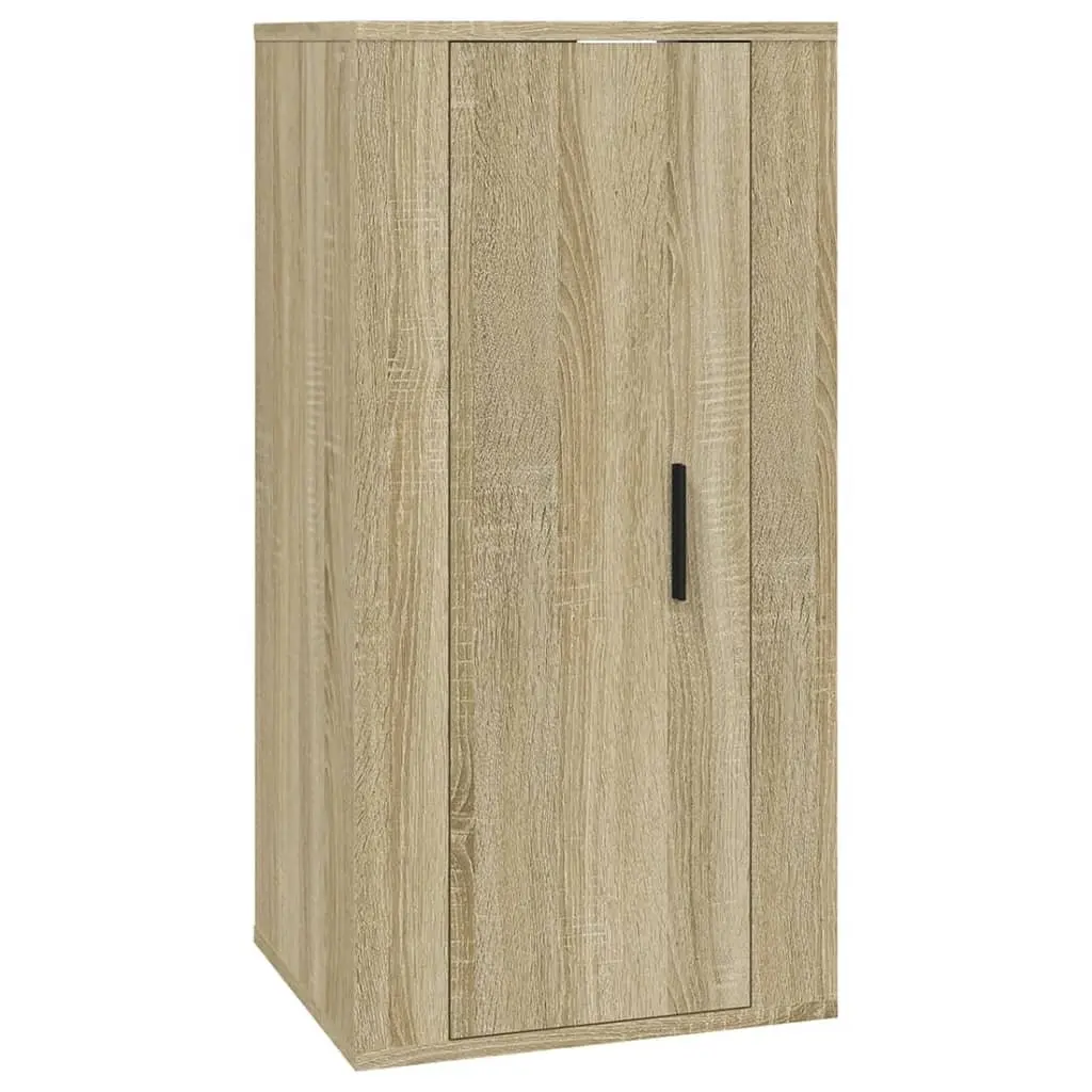Wall Mounted TV Cabinet Brown Storage Unit Media Console Hanging Organiser