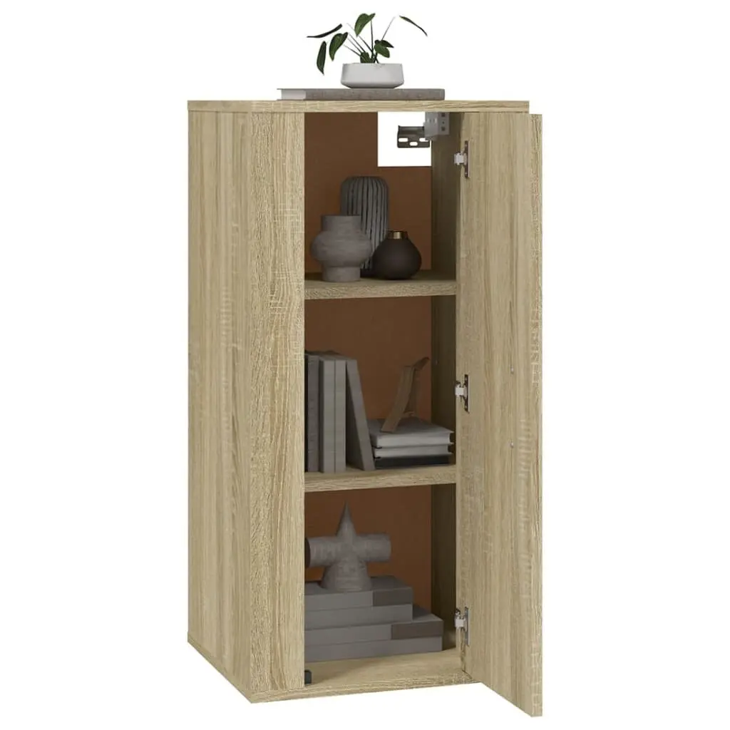Wall Mounted TV Cabinet Brown Storage Unit Media Console Hanging Organiser