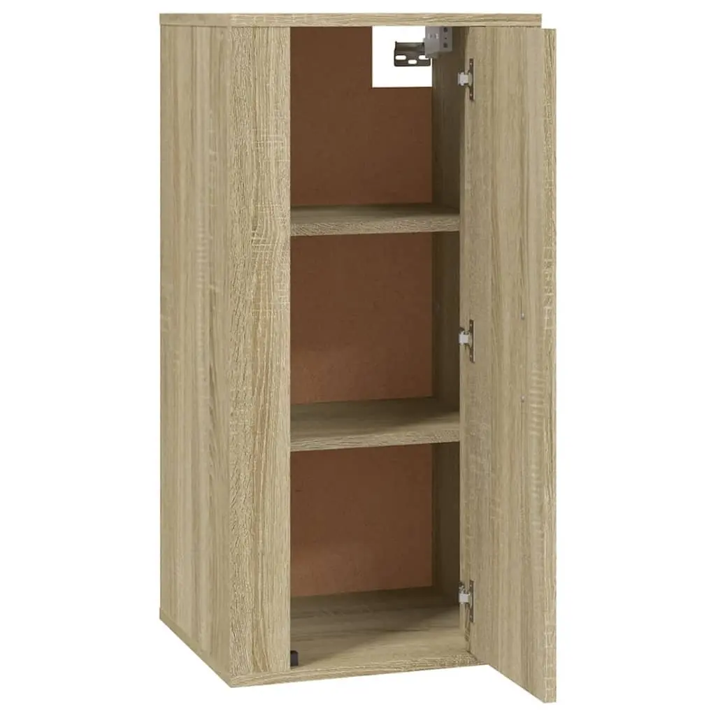 Wall Mounted TV Cabinet Brown Storage Unit Media Console Hanging Organiser