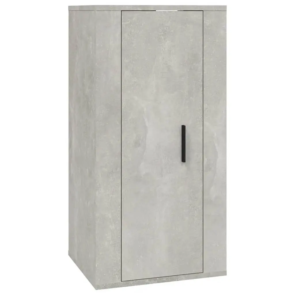 Wall Mounted TV Cabinet Grey Engineered Wood 3 Compartments