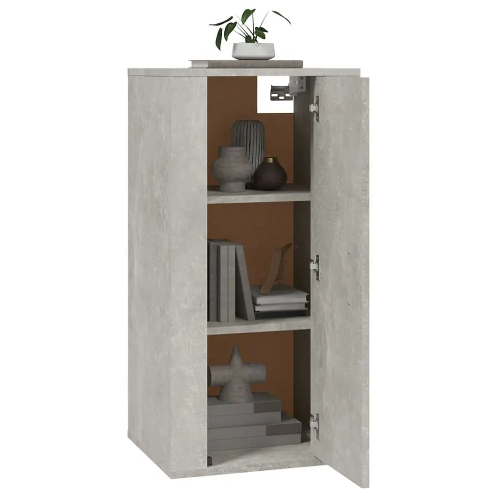 Wall Mounted TV Cabinet Grey Engineered Wood 3 Compartments