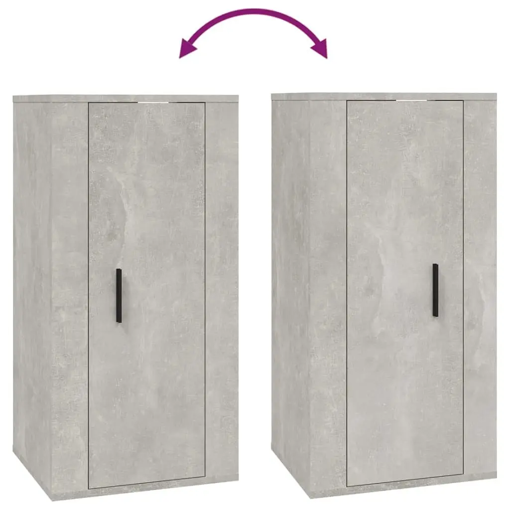 Wall Mounted TV Cabinet Grey Engineered Wood 3 Compartments