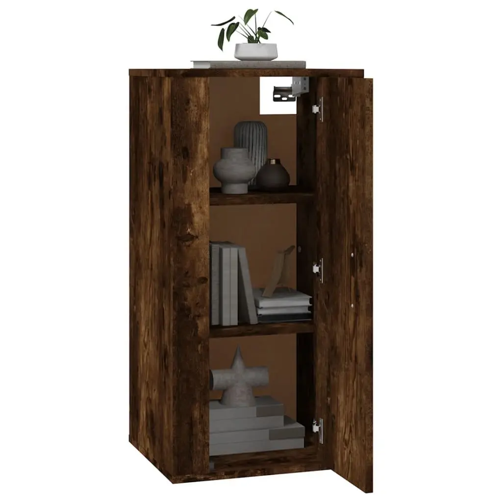 Wall Mounted TV Cabinet Engineered Wood Brown 3 Compartment 40x34.5x80 cm