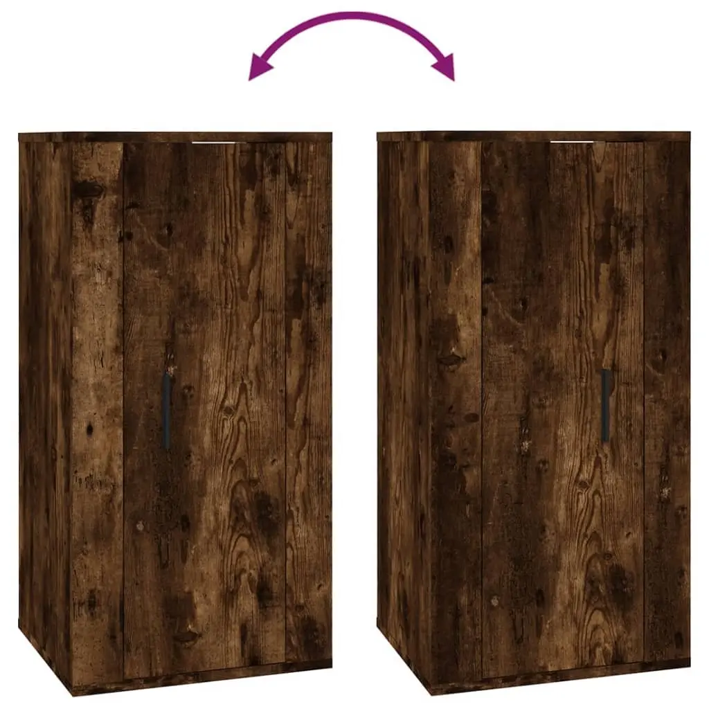 Wall Mounted TV Cabinet Engineered Wood Brown 3 Compartment 40x34.5x80 cm