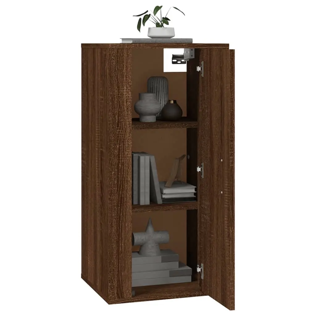 Wall Mounted TV Cabinet Brown Oak Engineered Wood 40x34.5x80 cm