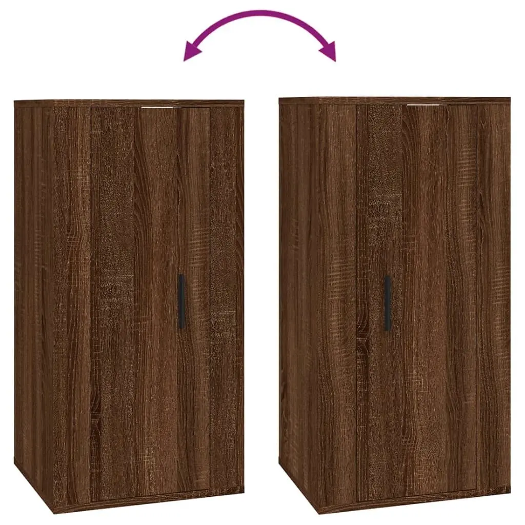 Wall Mounted TV Cabinet Brown Oak Engineered Wood 40x34.5x80 cm