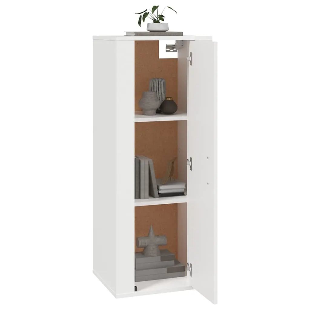 White Wall Mounted TV Storage Cabinet Engineered Wood Media Organizer 40x34.5x100cm