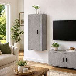 Friendly Grey TV Cabinet 40x34.5x100cm Wall Mounted