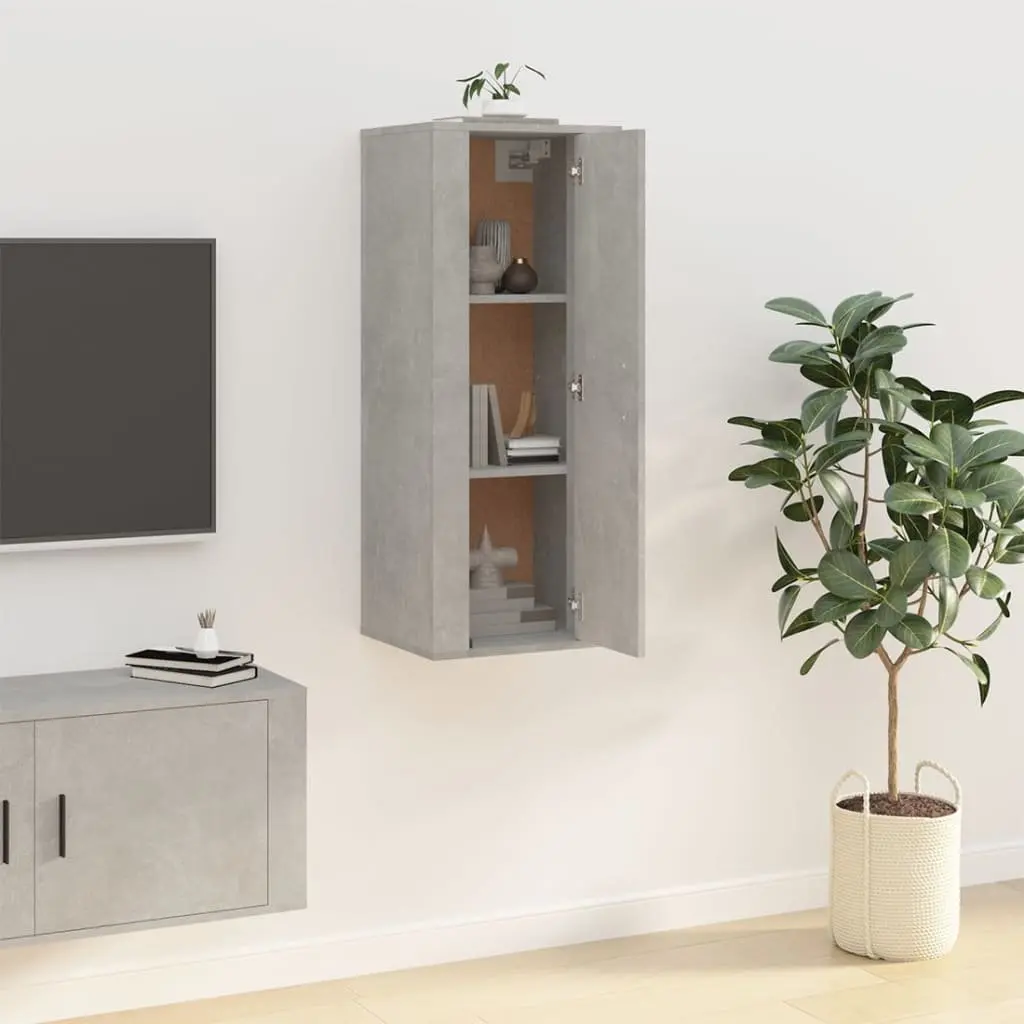 Wall Mounted TV Cabinet Grey 40x34.5x100cm Media Storage Unit 3 Compartment