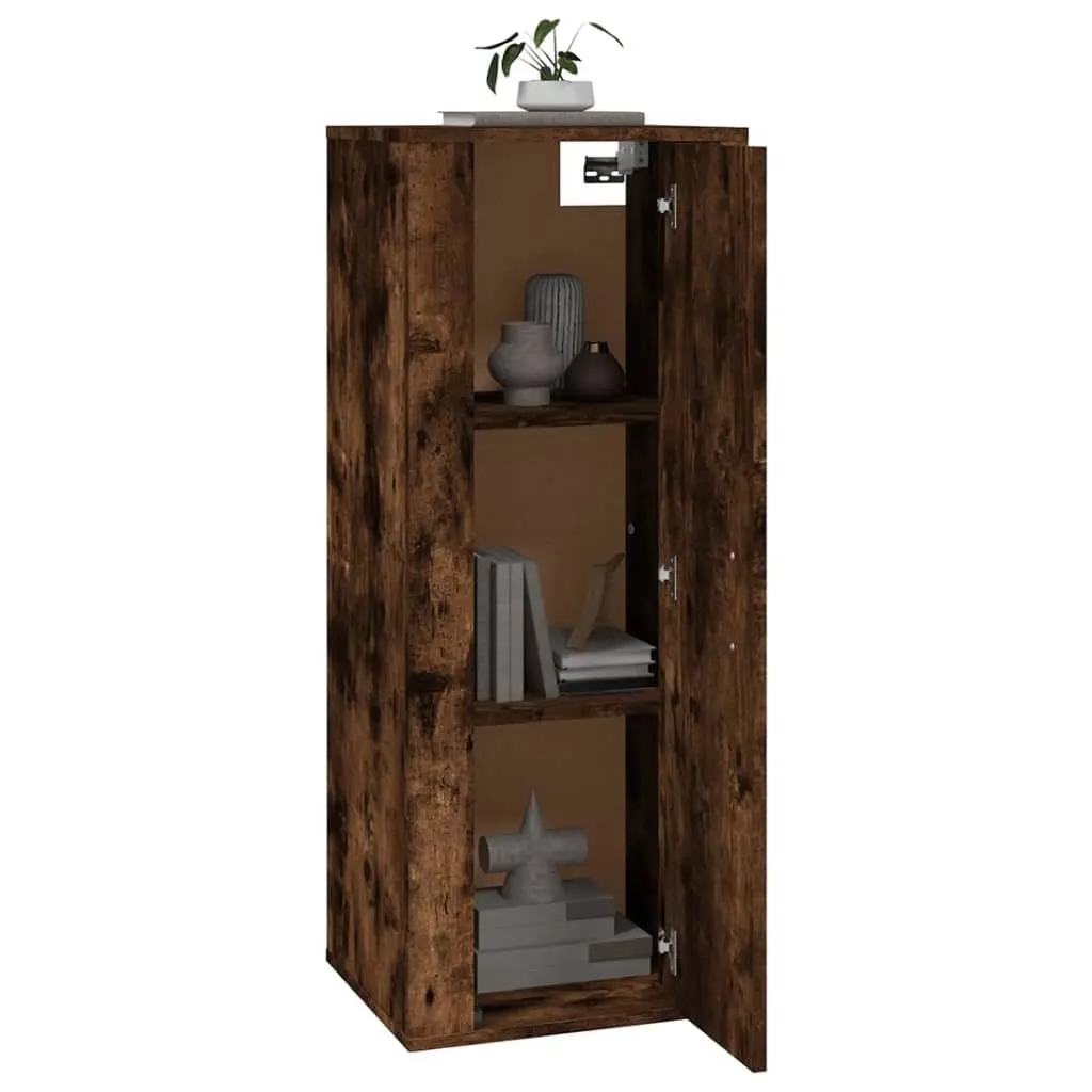 Wall Mounted TV Cabinet Brown Engineered Wood Media Unit Storage 40x34.5x100cm