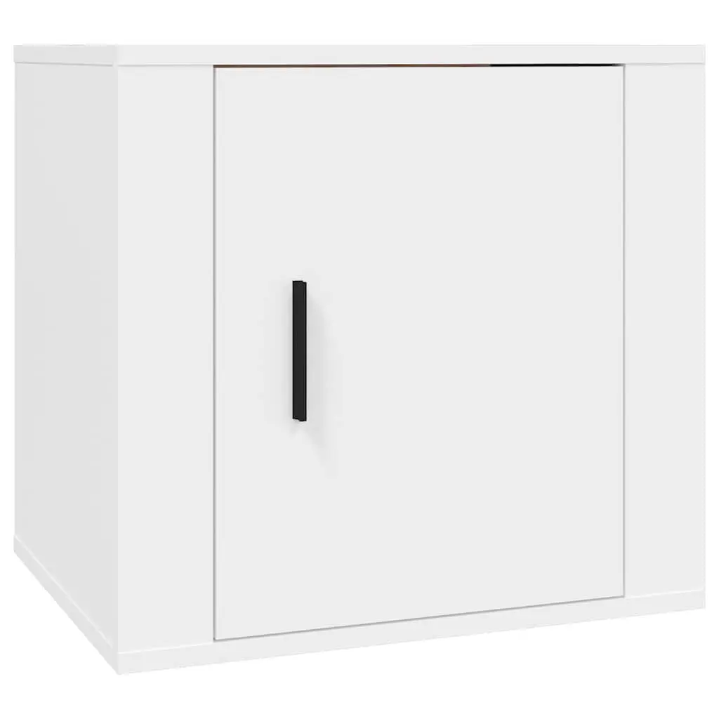 Bedside Cabinets White Engineered Wood Storage Table 50x39x47cm 2 Piece