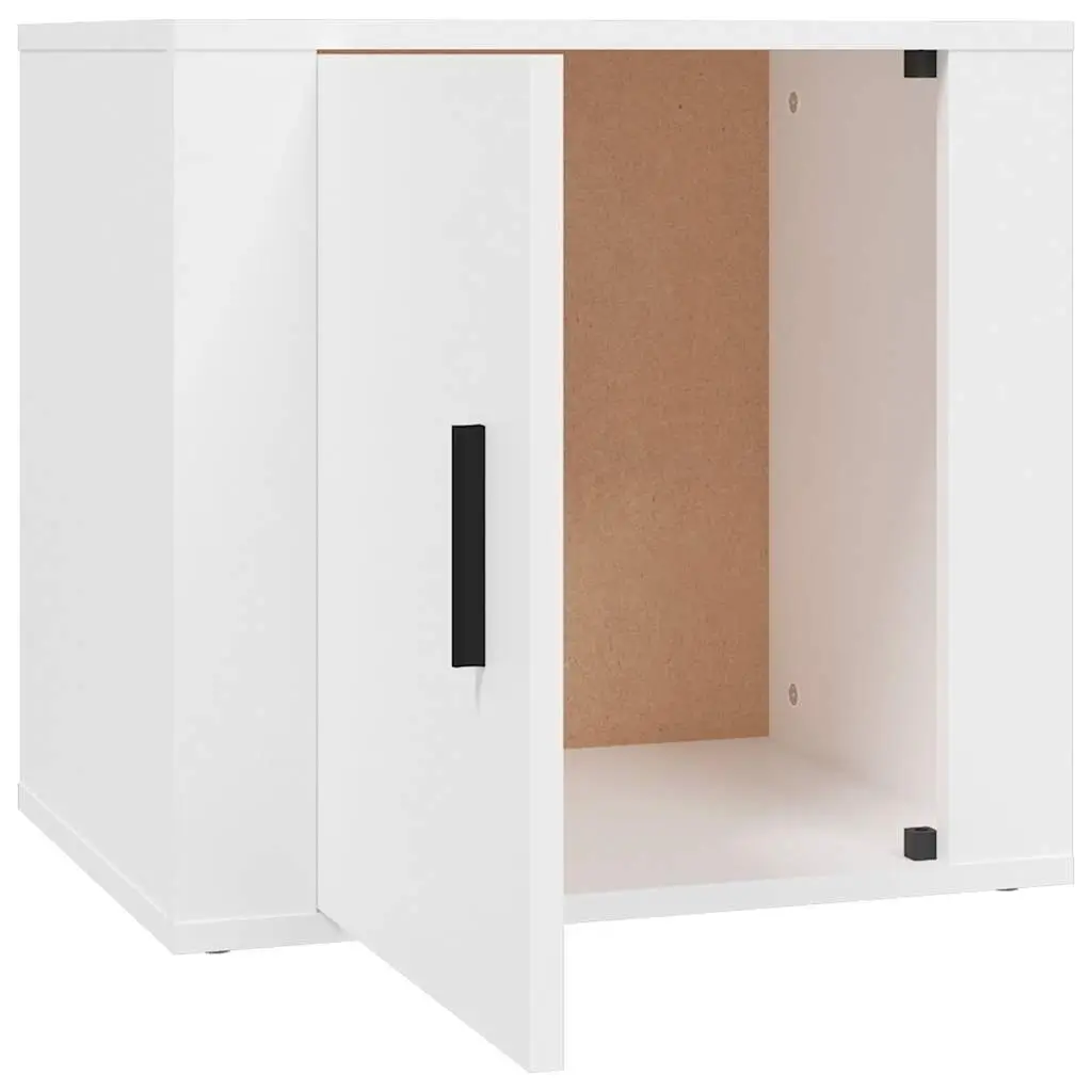 Bedside Cabinets White Engineered Wood Storage Table 50x39x47cm 2 Piece