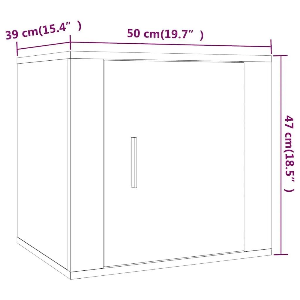 Bedside Cabinets White Engineered Wood Storage Table 50x39x47cm 2 Piece