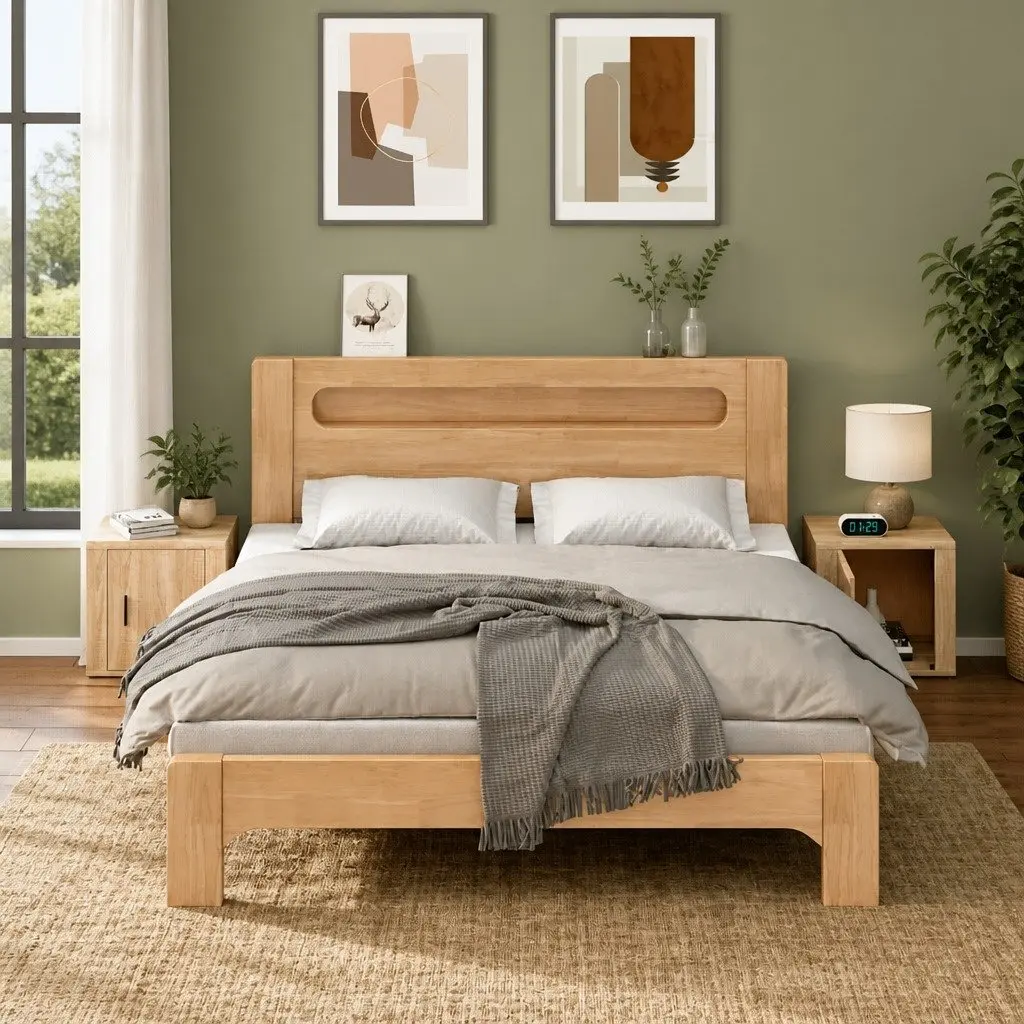 Bedside Cabinets Brown Storage Side Tables 50W x 39D x 47H cm 2 Piece