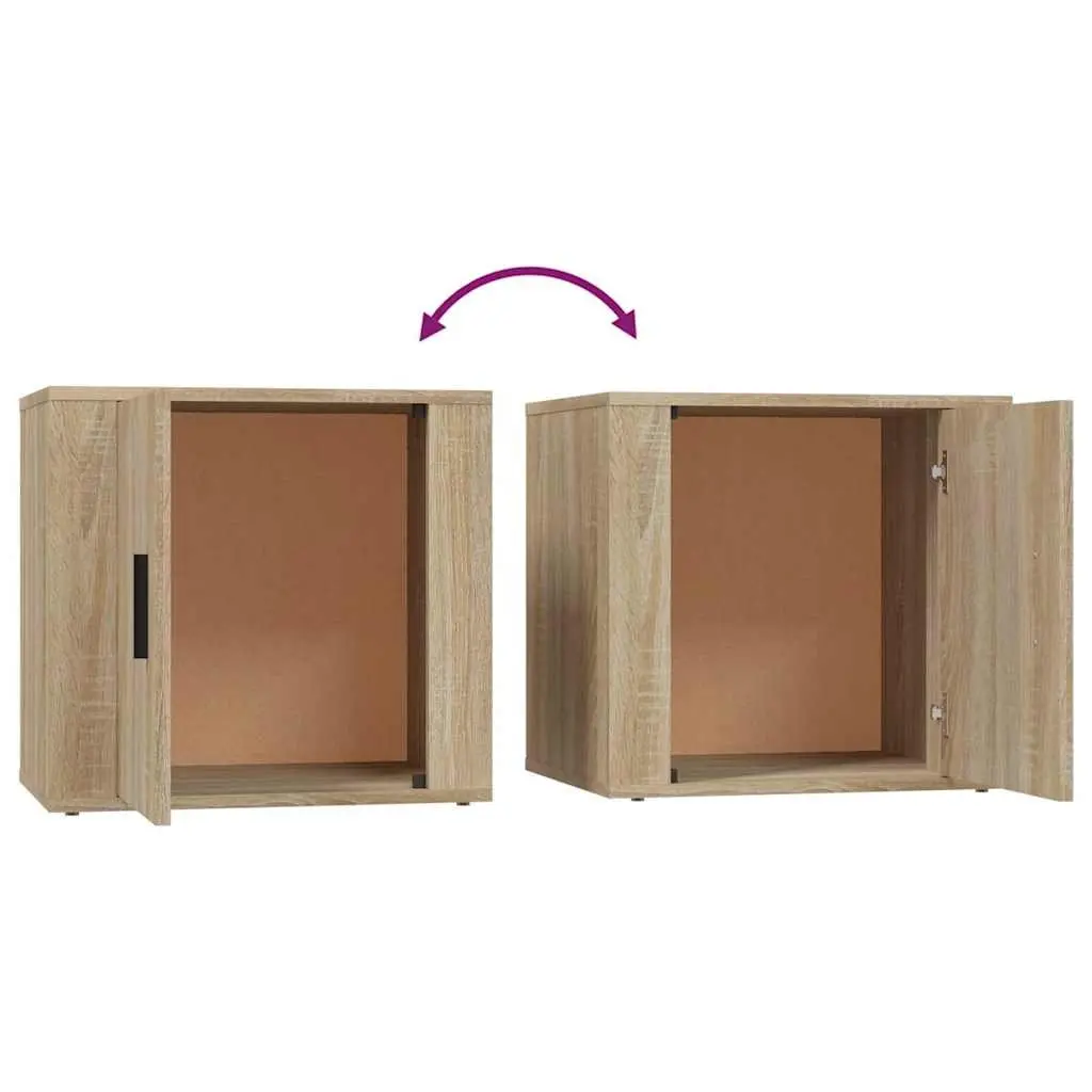 Bedside Cabinets Brown Storage Side Tables 50W x 39D x 47H cm 2 Piece