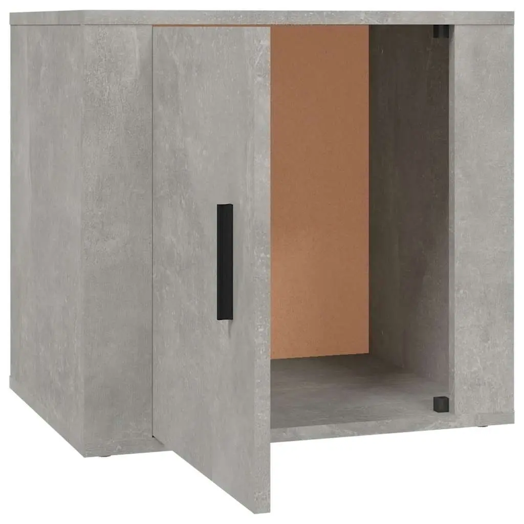 Bedside Cabinet Grey Engineered Wood Storage Unit 50 x 39 x 47 cm