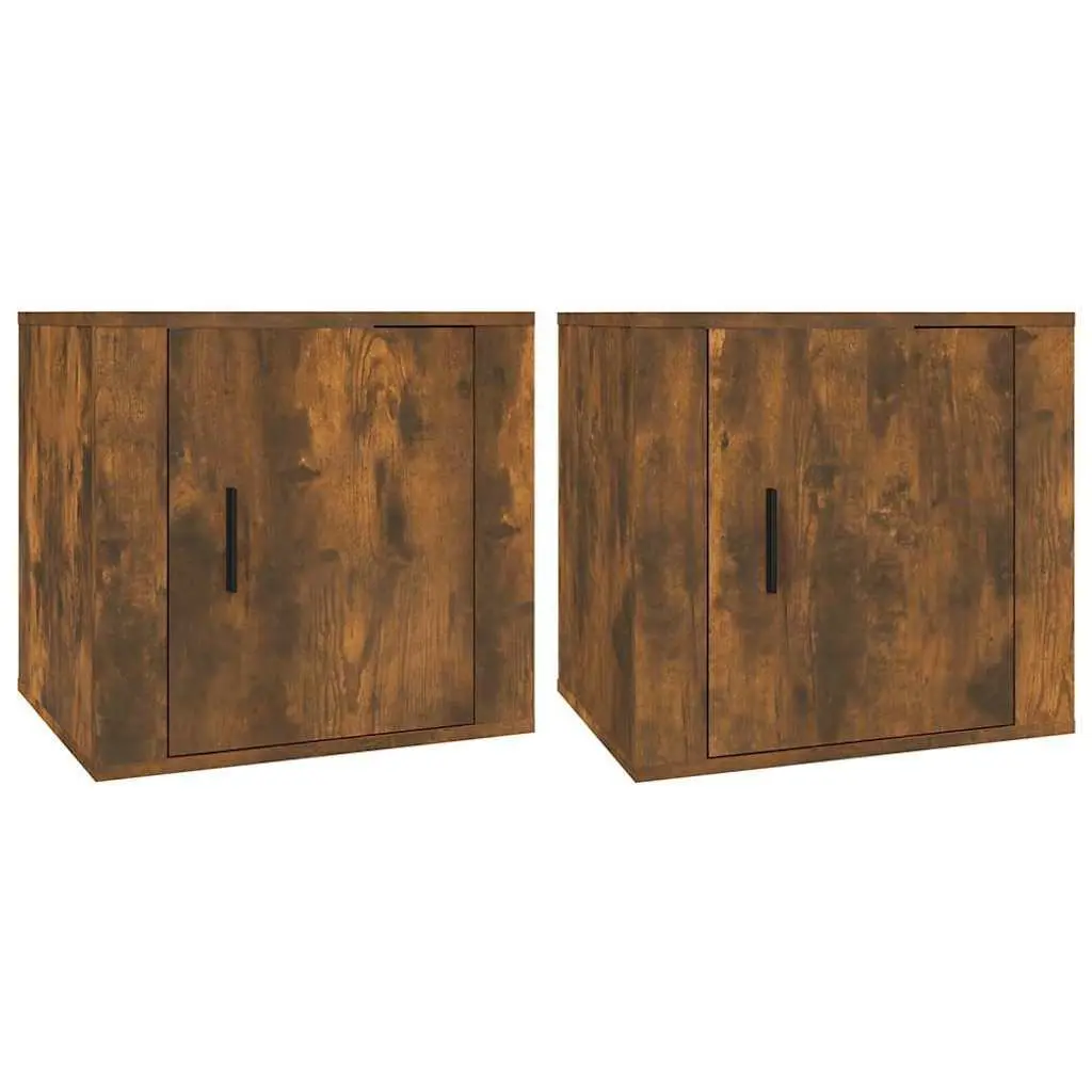 Bedside Cabinets 2 Pieces Storage Units Nightstand Bedroom Furniture Brown Wood