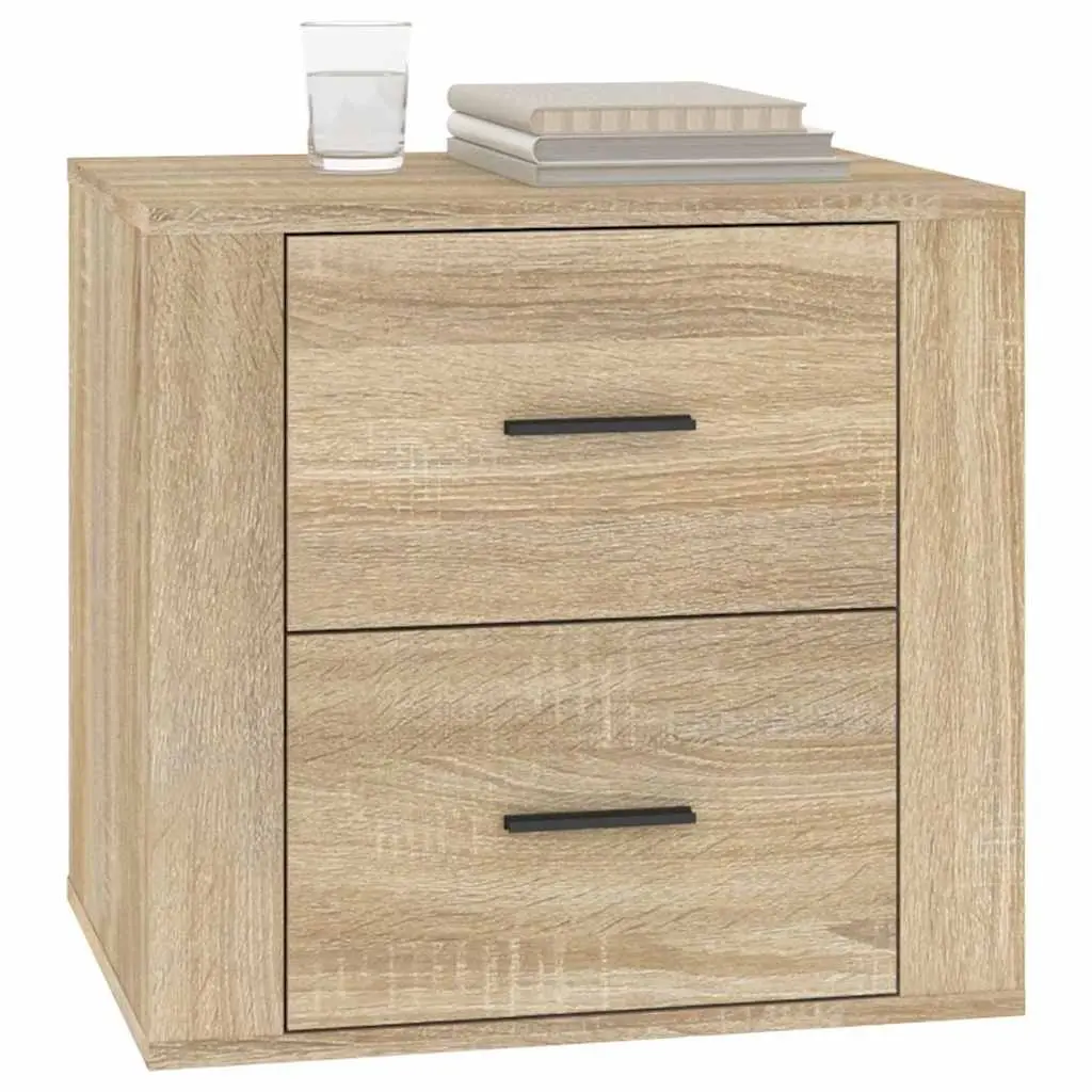 Bedside Table Brown Wooden Compact Nightstand for Storage and Organization