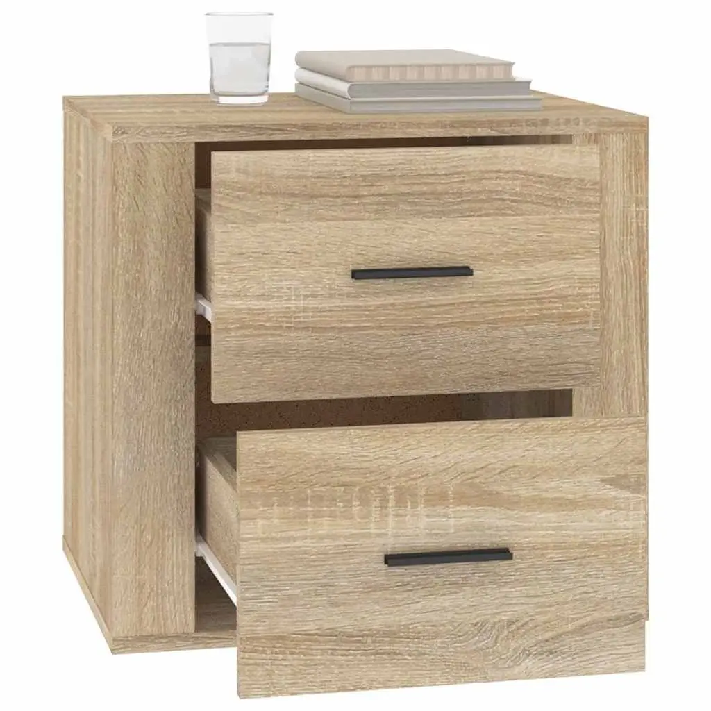 Bedside Table Brown Wooden Compact Nightstand for Storage and Organization