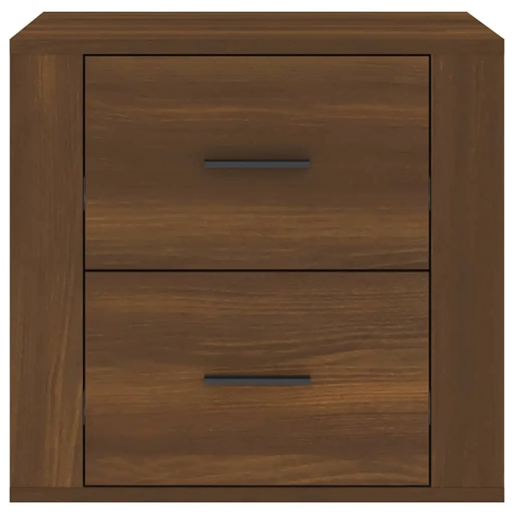 Bedside Cabinet Brown Oak Engineered Wood Storage Organizer 50 x 39 x 47 cm
