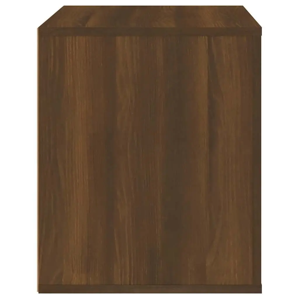 Bedside Cabinet Brown Oak Engineered Wood Storage Organizer 50 x 39 x 47 cm