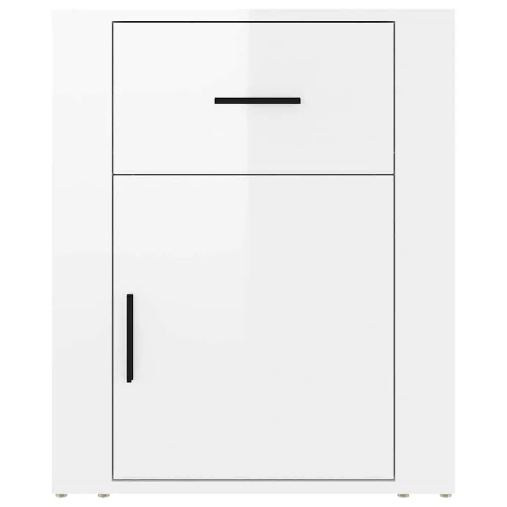 Bedside Cabinet High Gloss White 50x36x60 cm Nightstand with Drawer