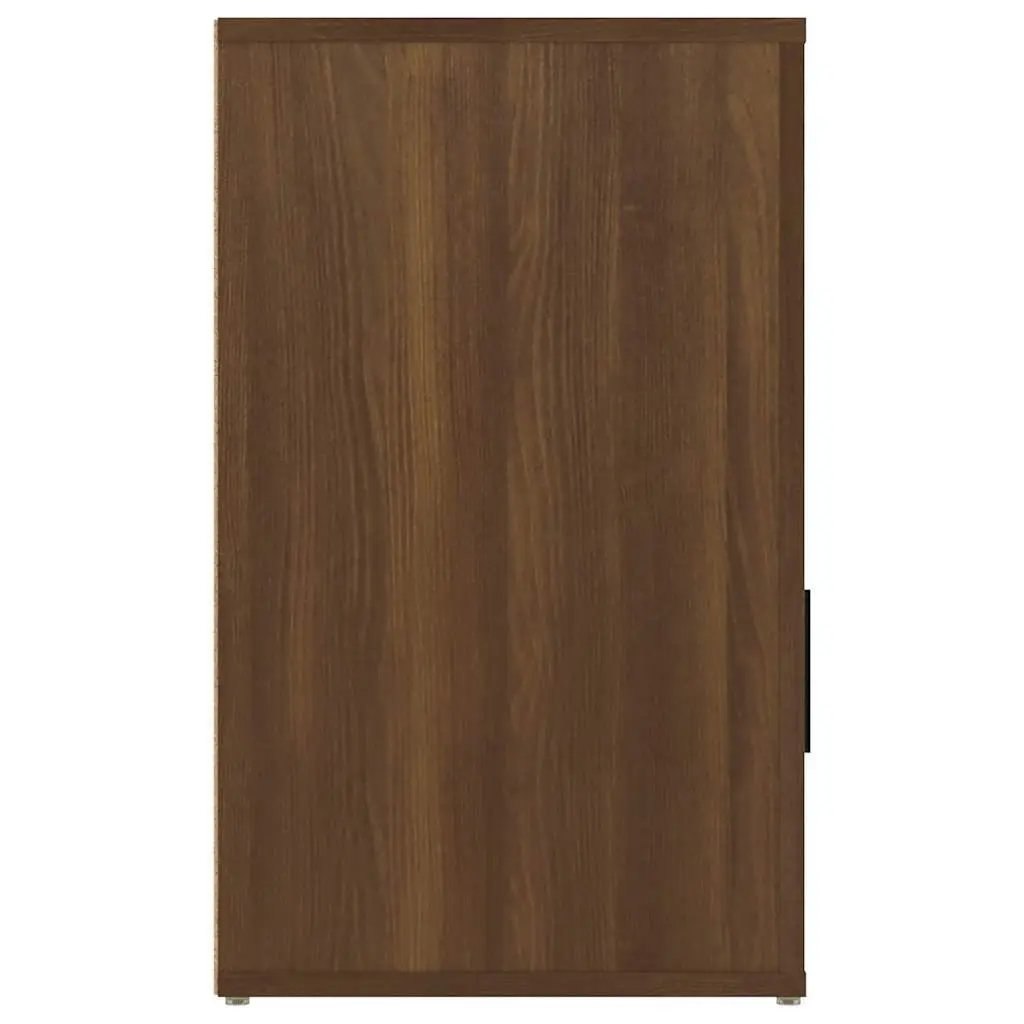 Bedside Nightstand Engineered Wood with Drawer Brown Oak 50x36x60cm