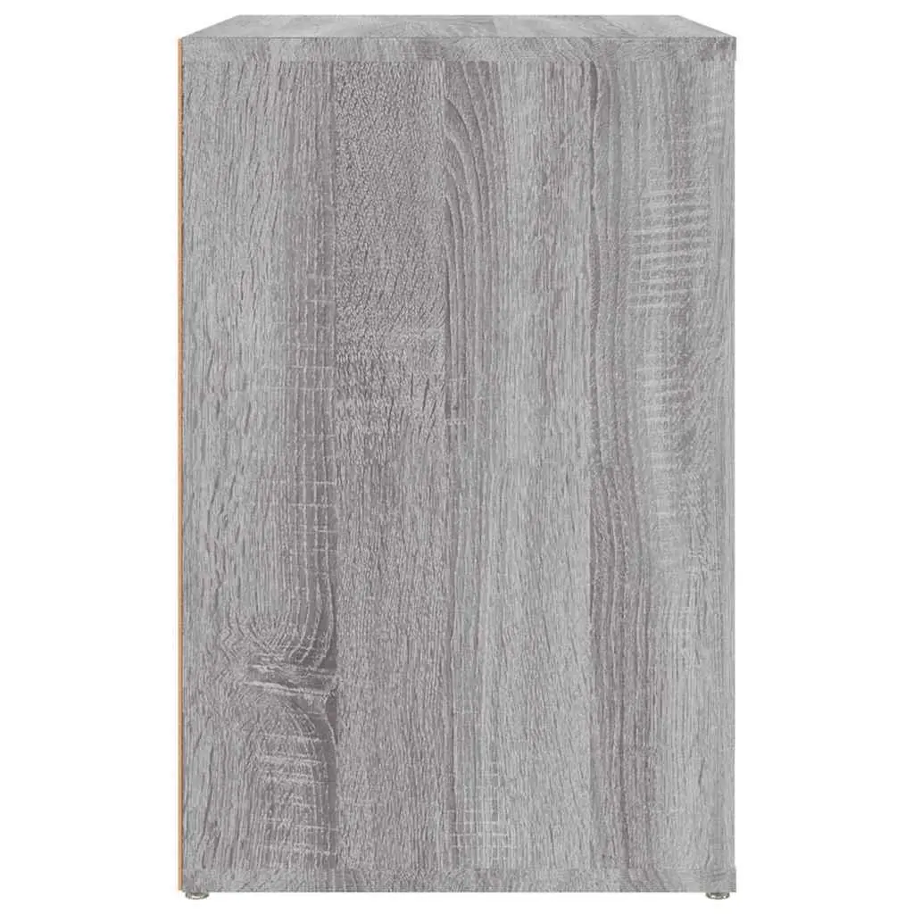 Shoe Cabinet Grey Engineered Wood 2 Compartments Storage Organiser Hall Wardrobe